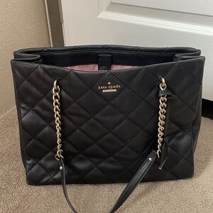 Kate Spade Black and Gold Quilted Tote